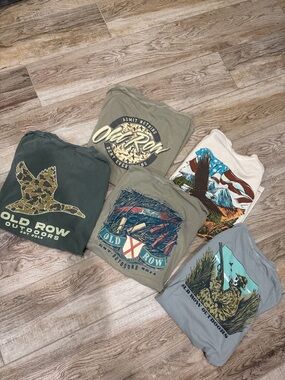 Old Row Outdoors/Hunting Themes Men’s Shirt Bundle of 5